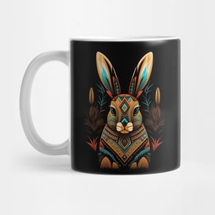 Aztec Rabbit Azteca Art Indigenous Mexico Style Animal Painting Mug